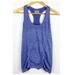 Athleta Tops | Athleta Fast Track Ruched Sleeveless Tank Top Size Large Blue | Color: Blue/Tan | Size: L