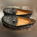 Coach Shoes | Coach Black Signature Canvas Logo Leather Monogram Loafers Size 7.5 | Color: Black/Gray | Size: 7.5
