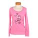 Disney Tops | Disney Parks Women’s Mickey Mouse Sequin Long Sleeve T-Shirt Medium | Color: Pink | Size: M