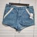 Free People Shorts | Free People Womens 100% Cotton Denim Lace Trim Lewis Shorts Size 31 Nwt | Color: Blue | Size: 31