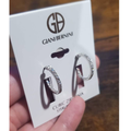 Giani Bernini Jewelry | New! Giani Bernini Small Sterling Silver Hoop Earrings Inlaid W/ Cubic Zirconia | Color: Black/Silver | Size: Os