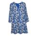 J. Crew Dresses | J. Crew Blue Floral Watercolor Print V Neck Dress Size 6 | Color: Blue/Cream | Size: 6