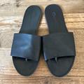 Madewell Shoes | Madewell Black Leather Sandals Slip-Ons 6 | Color: Black | Size: 6