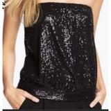 Michael Kors Tops | Michael By Michael Kors Black Sequin Tube Top Size Xs Party Wedding Cocktail | Color: Black | Size: Xs