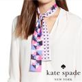 Kate Spade Accessories | Kate Spade Mirage Pink Spade Skinny Scarf | Color: Blue/Pink | Size: Os