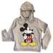 Disney Tops | Disney Mickey Mluse Sweatshirt Gray Grey Long Sleeve Hooded Hoodie | Color: Gray | Size: M