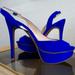 Jessica Simpson Shoes | Jessica Simpson Royal Blue Suede Peep Toe Sling Back Platform Heels 8 1/2m | Color: Blue | Size: 8.5