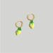 Madewell Jewelry | Madewell Enamel Lemon Twisted Huggie Hoop Earring | Color: Gold/Green | Size: Os