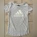 Adidas Shirts & Tops | Adidas Big Girls Gray & White Logo Short Sleeve Long T-Shirt. Size 13-14. | Color: Gray/White | Size: 14g