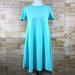 Lularoe Dresses | Lularoe Blue Short Sleeve Hi Low Dress Sz Xs | Color: Blue | Size: Xs