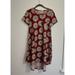 Lularoe Dresses | Lularoe Carly High-Low Hemline Swing Dress Size Xxs Flower Pattern Red | Color: Red | Size: Xxs