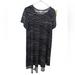 Lularoe Dresses | Lularoe Carly Dress. Size L. Black With White Designs | Color: Black | Size: L