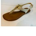 Michael Kors Shoes | Michael Kors Gold Mallory Glitter Chain Mesh T_strap Sandals | Color: Gold | Size: 8