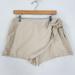 Anthropologie Shorts | Anthropologie Skort Womens 8 Tan Linen Blend Shorts Rumpled Tie Waist High Rise | Color: Tan | Size: 8