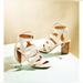 Coach Shoes | Coach Larissa Matte Off White Leather Calf’s Gladiator Heel Sandals Size 7.5 | Color: Tan/White | Size: 7.5