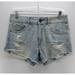 American Eagle Outfitters Shorts | American Eagle Shorts 6 Cut-Off Denim Ripped Raw Hem Logo Distressed | Color: Blue | Size: 6