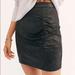 Free People Skirts | Free People Rumi Ruched Faux Leather Black Skirt | Color: Black | Size: S