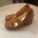 Coach Shoes | *Coach* Neal Suede Penny Loafer Wedge Mules Loafers Euc Super Clean! Sz 8 | Color: Tan | Size: 8