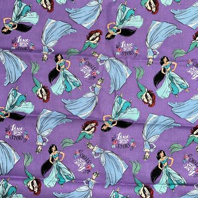 Disney Other | Disney Princess Purple Cotton Fabric | Color: Purple | Size: 29 Inches