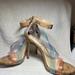 Jessica Simpson Shoes | Jessica Simpson Cork Heels-4" Heels-Plastic-Tan-Size 5 1/2 M-Zipper In Back | Color: Blue/Tan | Size: 5.5