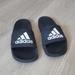 Adidas Shoes | Adidas Slides, Size 4, Black, Unisex | Color: Black/White | Size: 4b
