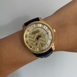Gucci Accessories | Gucci Men's Watch - Gold Guilloche Dial Black Leather - Ya126340 | Color: Black/Gold | Size: Os