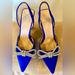 Zara Shoes | Authentic Zara Bright Blue Crystal Sparkling Bow Sandals Heels, 38, Brand New | Color: Blue | Size: 38