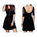 Free People Dresses | Free People A Line Black Mini Dress Embroidery Black Color Sz Xs | Color: Black/Red | Size: Xs