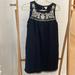 J. Crew Dresses | Jcrew. Size S. Black Dress With White Embroidery At Neckline And Hem | Color: Black/White | Size: S