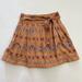 Anthropologie Skirts | Anthropologie Meghan Embroidered Belted Tie Faux Wrap Lined Orange Mini Skirt 0 | Color: Orange/Pink | Size: 0