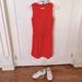Athleta Dresses | Athleta Knee Length, Drawstring, Sleeveless Dress. Red-Orange Color. Xs | Color: Orange/Red/White | Size: Xs