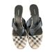 Burberry Shoes | Burberry Womens Eur 40 Sandals Kitten Heel Logo Plaid Black Thong Leather Us 10 | Color: Black | Size: 10