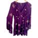 Free People Dresses | Free People Women Long Sleeve Renaissance Embroidered Jasmine Blouse Dress 4 | Color: Purple | Size: 4