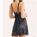 Free People Dresses | Free People Sequins Party Gold Rush Black Mini Dress Size M | Color: Black/Gold | Size: M