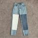 Brandy Melville Jeans | Brandy Melville Jeans Womens Size Xs Denim Colorblock Patchwork Mom | Color: Blue/White | Size: Xs