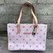 Dooney & Bourke Bags | Dooney & Bourke Pink Polka Dot Canvas Handbag Purse Bag Satchel Leather | Color: Pink | Size: Os