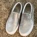 Vans Shoes | Mens Silver Vans Slip On’s Size 5 Or Womens Size 6.5 | Color: Silver | Size: 5