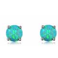 Anthropologie Jewelry | Anthropologie Sterling Silver Opal Stud Earrings | Color: Blue/Green | Size: Os