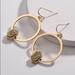 Anthropologie Jewelry | 2/$35 Anthropologie Gold Plated Druzy Hoop Drop Earrings D8 | Color: Gold | Size: Os