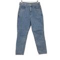American Eagle Outfitters Jeans | American Eagle Outfitters Blue Striped Denim Mom Jeans Womens 6 Cotton Denim | Color: Blue/White | Size: 6