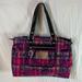 Coach Bags | Coach Poppy Satchel Bag Purse 14367 Tartan Signature Pattern Red/Purple/Black | Color: Pink/Purple | Size: Os