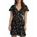 American Eagle Outfitters Dresses | American Eagle Outfitters Aeo Black Floral Print Cut Out Mini Dress | Color: Black/Pink | Size: Xs