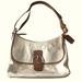 Coach Bags | Coach Handbag Beige Leather With Brown Leather Trim Front Pocket | Color: Brown/Cream | Size: 14”X9”X3”