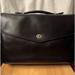 Coach Bags | Coach Attach Case Black Leather Classic Design Long Strap Travel Briefcase | Color: Black/Silver | Size: Os
