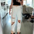 Zara Jeans | Distressed Jeans | Color: White | Size: 4