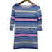 Lilly Pulitzer Dresses | Lilly Pulitzer Lena Tiki Gold Stripe 3/4 Sleeve Terry Shift Dress Blue Multi Xs | Color: Blue/Pink | Size: Xs