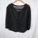 Urban Outfitters Tops | Kimchi Blue Urban Outfitters Women's Sheer Polka Dot Blouse 3/4 Sleeve Medium | Color: Black | Size: M