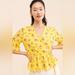 Anthropologie Tops | Anthropologie Nwot Lost + Wander $72 Mango Tango Floral Wrap Top | Color: Yellow | Size: Xs