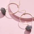 Anthropologie Jewelry | Anthropologie Gold Plated Labradorite Gemstone Crystal Hoop Drop Earrings | Color: Gold/Gray | Size: Os