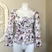 J. Crew Tops | J. Crew | Womens White Purple Pink Watercolor Long Sleeve Crop Top | Size: 4 | Color: Pink/Purple | Size: 4